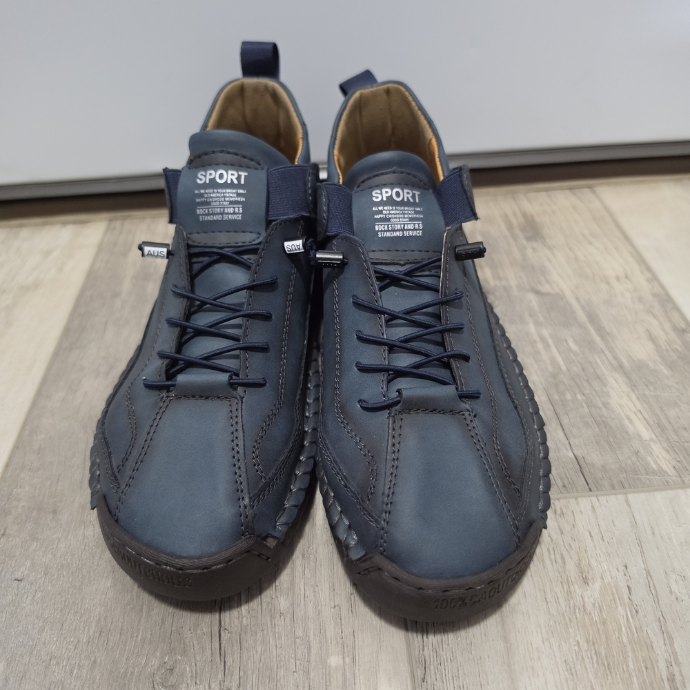 Navy Casual Lace-Up Sneakers - Picture 2 of 8